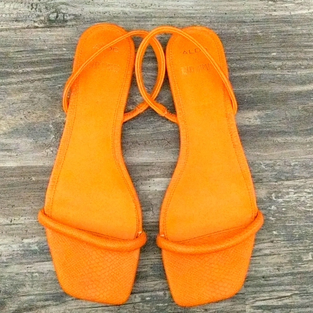 Aldo x Rocky Barnes Orange Strappy Flats